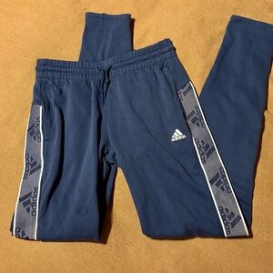 Adidas Women's Navy Joggers with Logo Panels